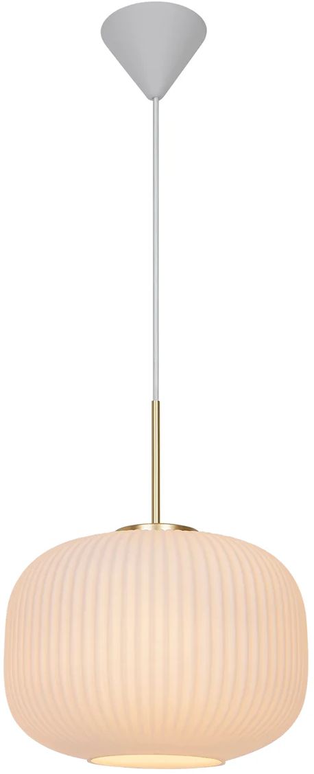 Nordlux Milford lampe suspendue 1x60 W blanc-laiton-opale 2213213001