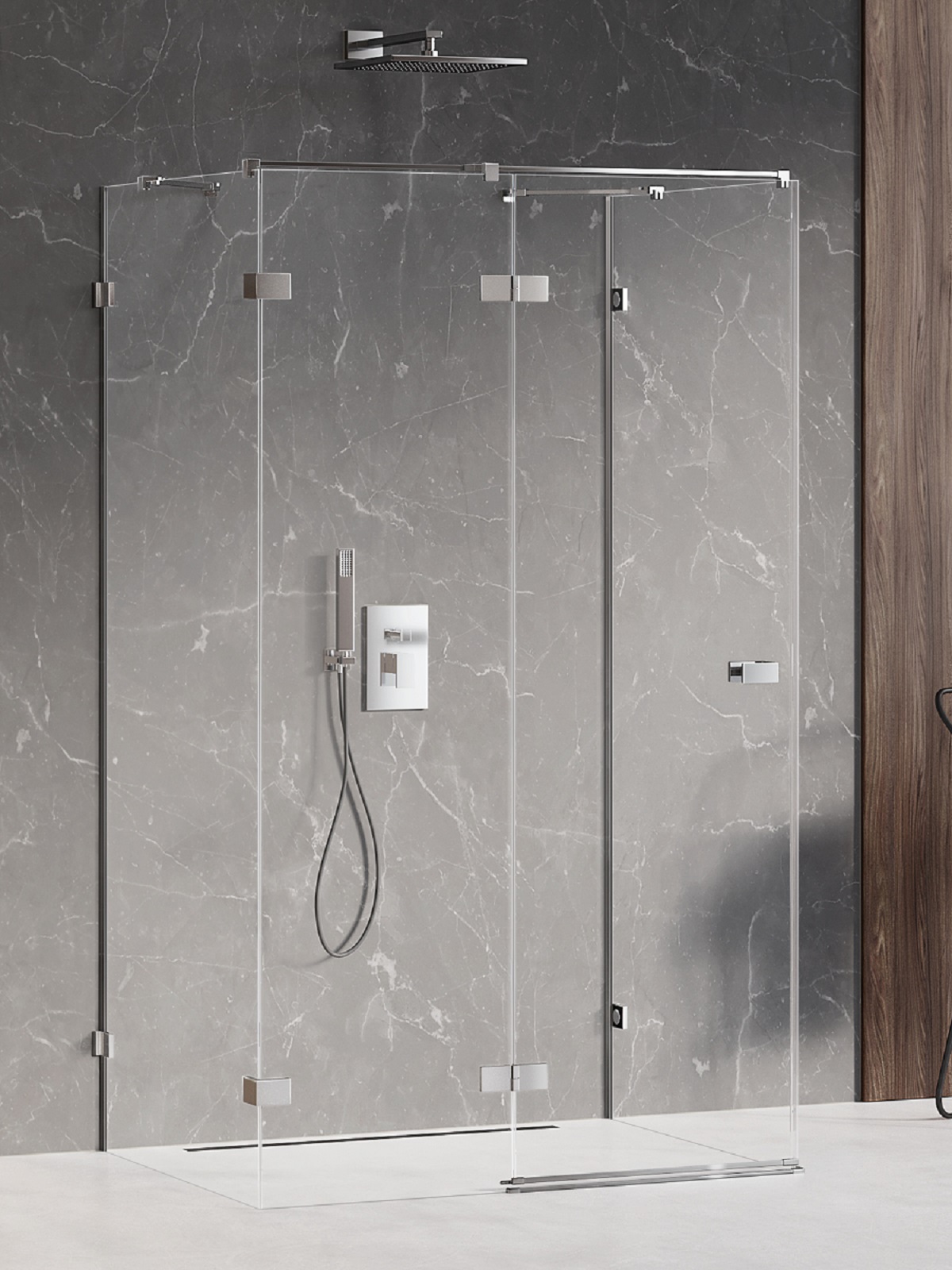 New Trendy Avexa cabine de douche 90x70 cm rectangulaire chrome brillant/verre transparent EXK-2449