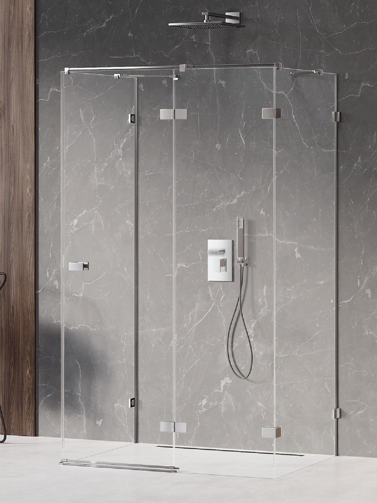 New Trendy Avexa cabine de douche 100x70 cm rectangulaire chrome brillant/verre transparent EXK-2485