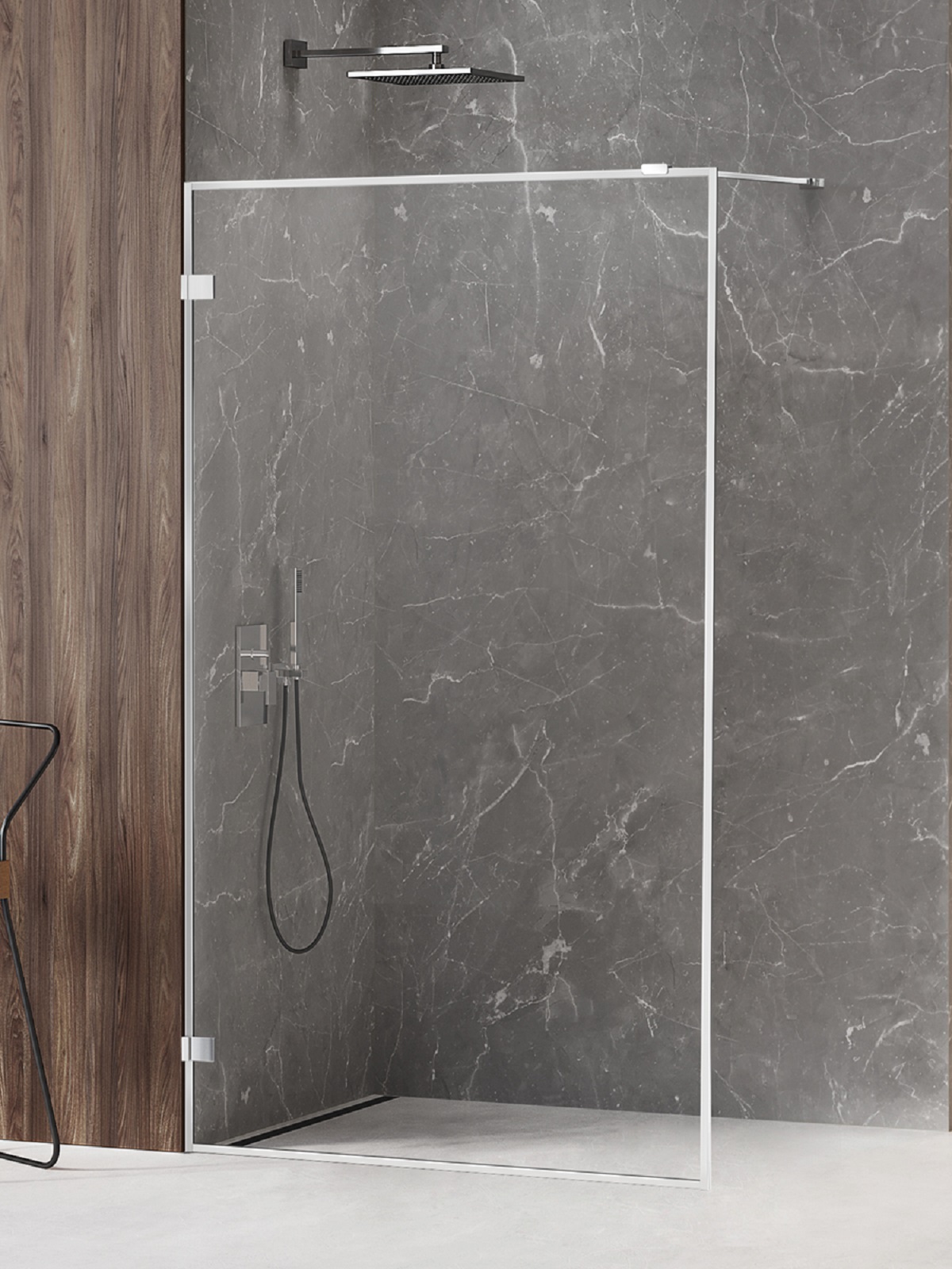 New Trendy Avexa paroi de douche walk-in 100 cm chrome brillant/verre transparent EXK-2508