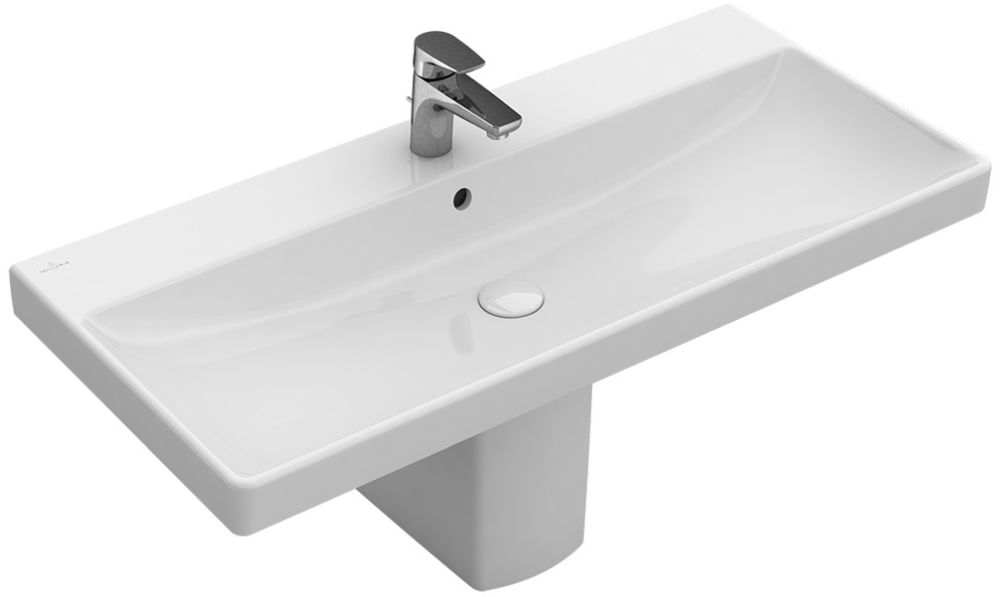 Villeroy & Boch Avento lavabo 100x47 cm rectangulaire classique-de meuble blanc brillant 4156A5R1
