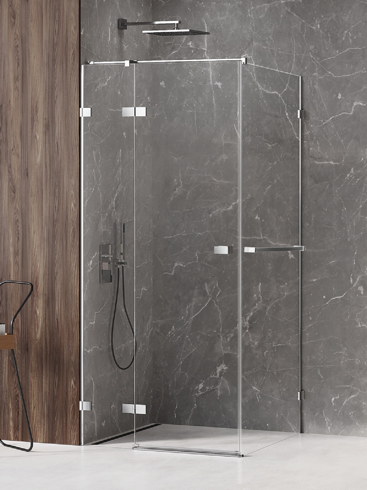 New Trendy Avexa cabine de douche 100x90 cm rectangulaire chrome brillant/verre transparent EXK-2397