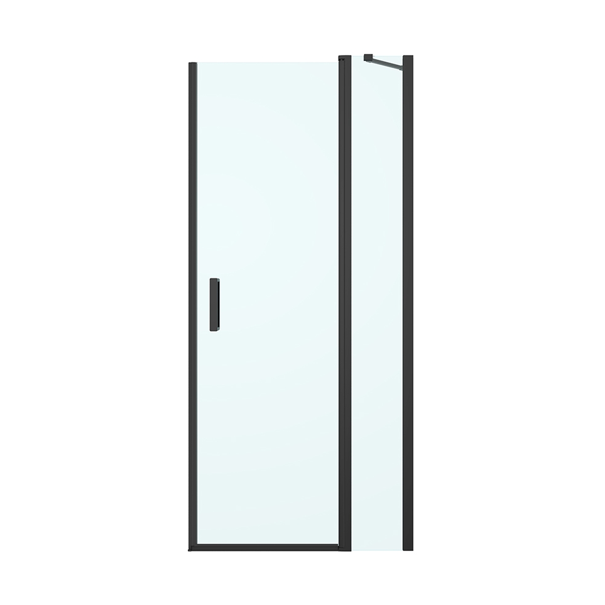 Oltens Verdal porte de douche 100 cm à ouverture basculante noir mat/verre transparent 21205300