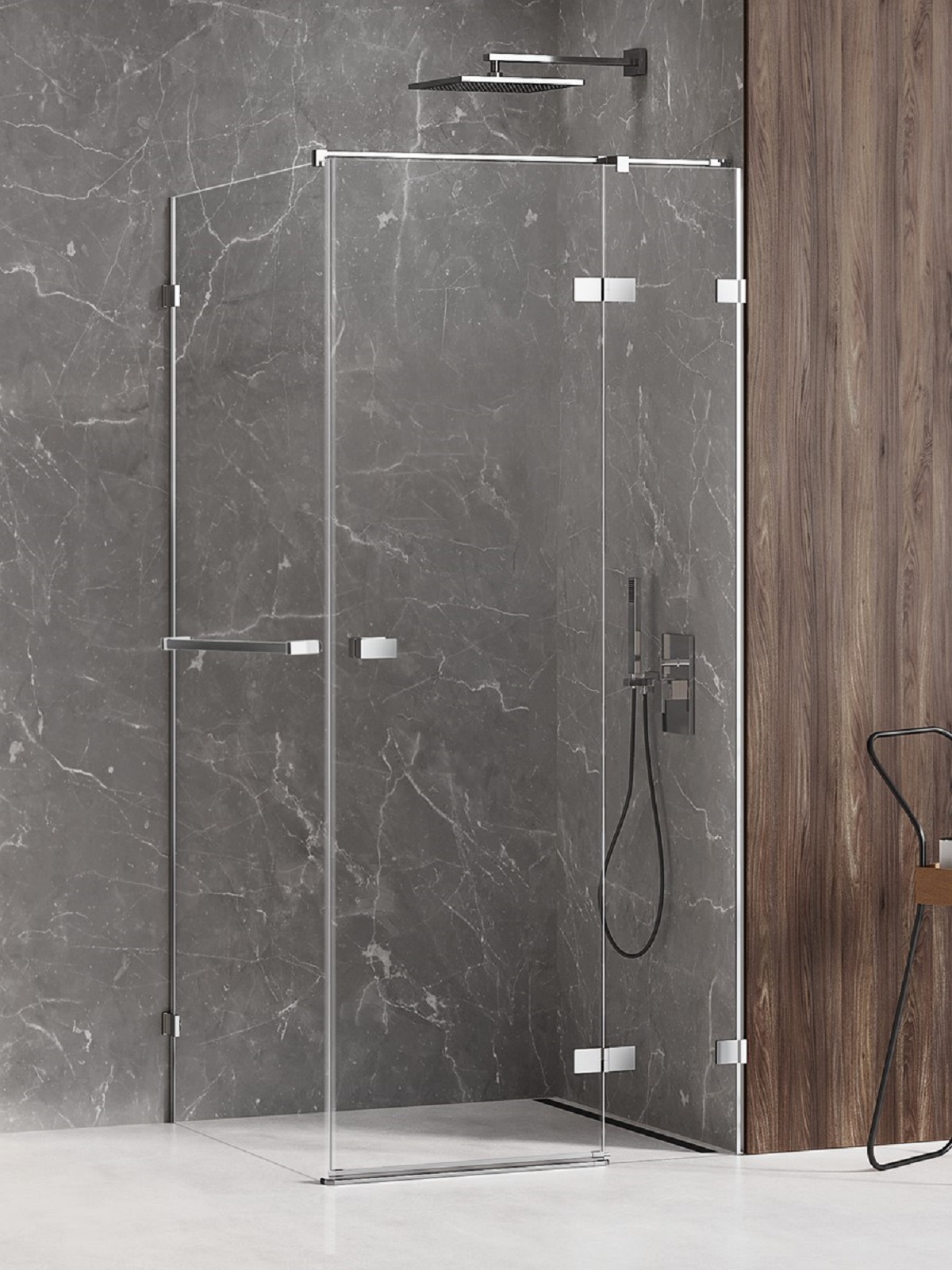 New Trendy Avexa cabine de douche 100x100 cm carrée chrome brillant/verre transparent EXK-2428