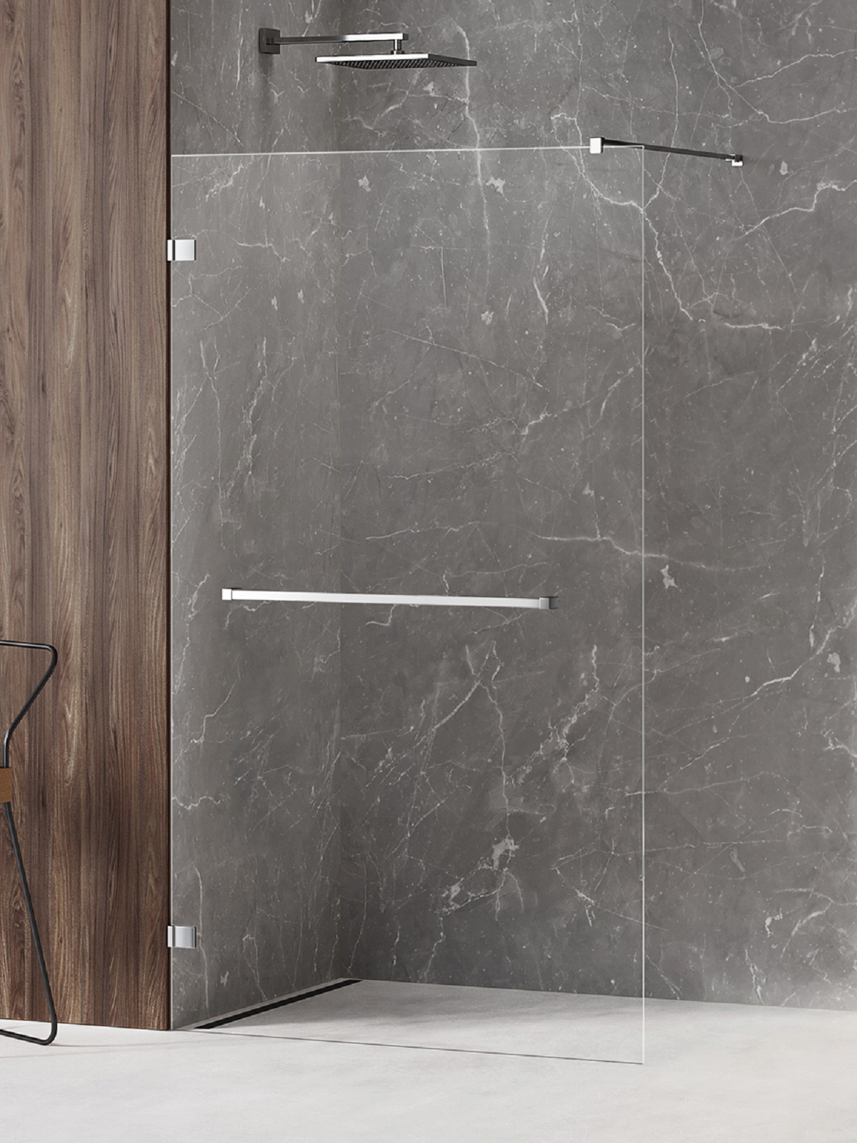New Trendy Avexa paroi de douche walk-in 90 cm chrome brillant/verre transparent EXK-2517