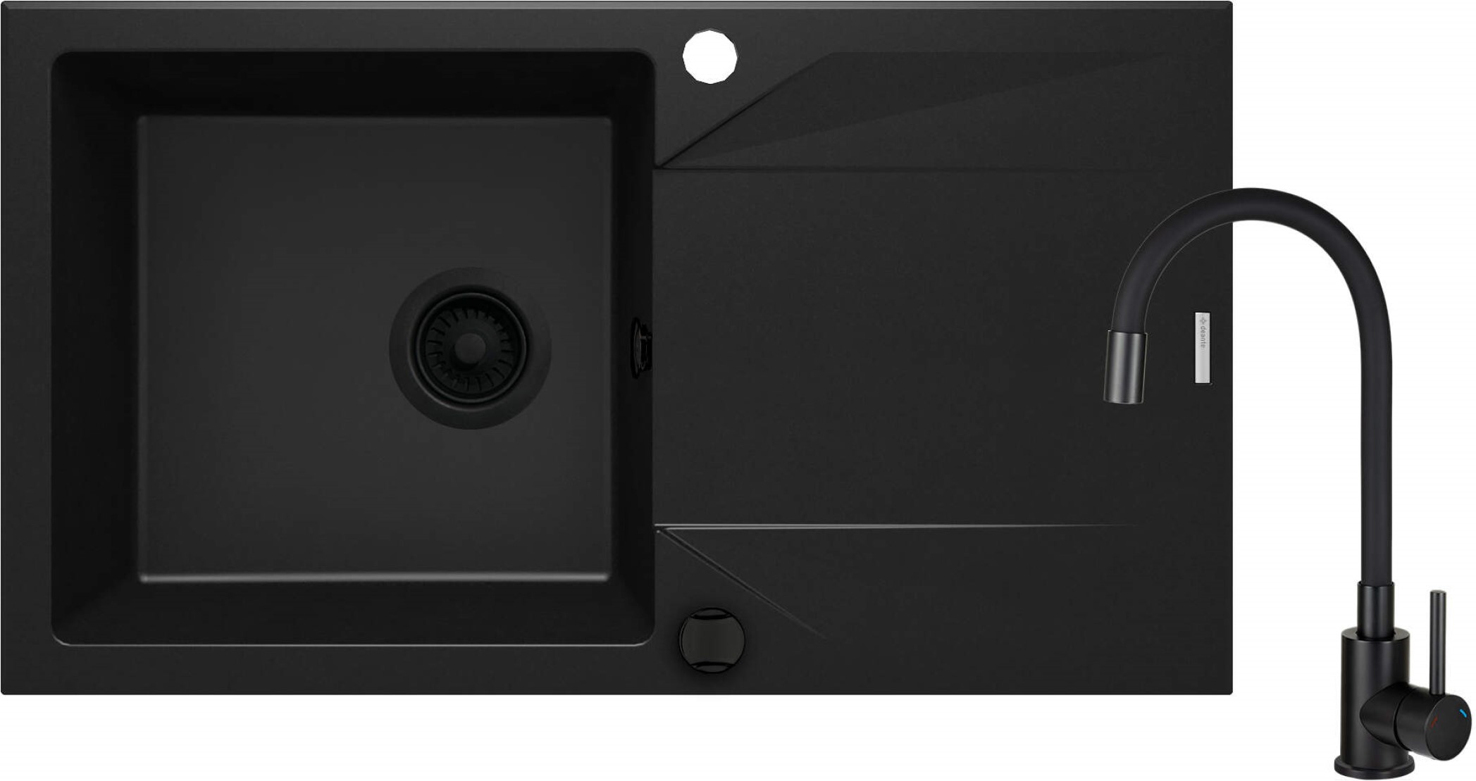 Deante Evora évier avec mitigeur noir/noire ZQJJN113
