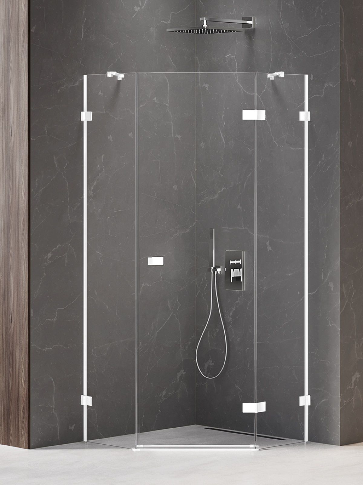 New Trendy Avexa White cabine de douche 80x80 cm blanc mat/verre transparent EXK-3863