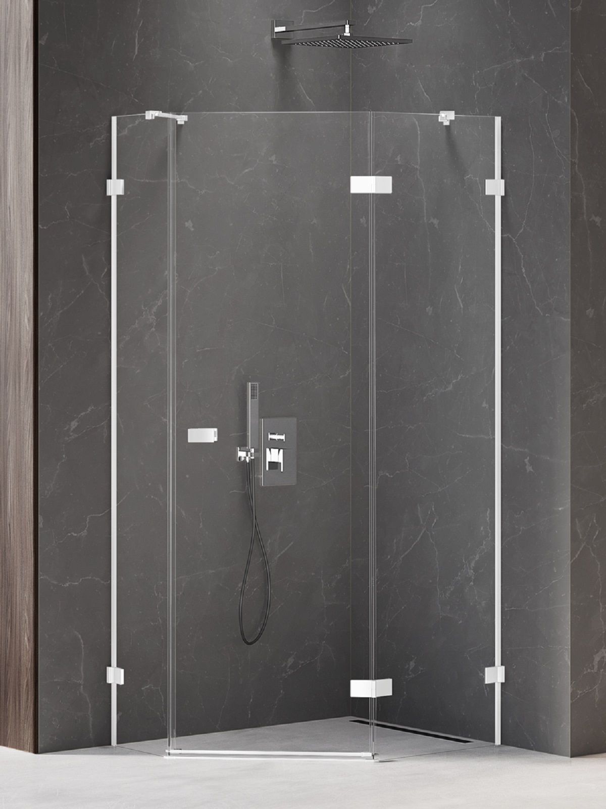 New Trendy Avexa White cabine de douche 100x80 cm blanc mat/verre transparent EXK-3869