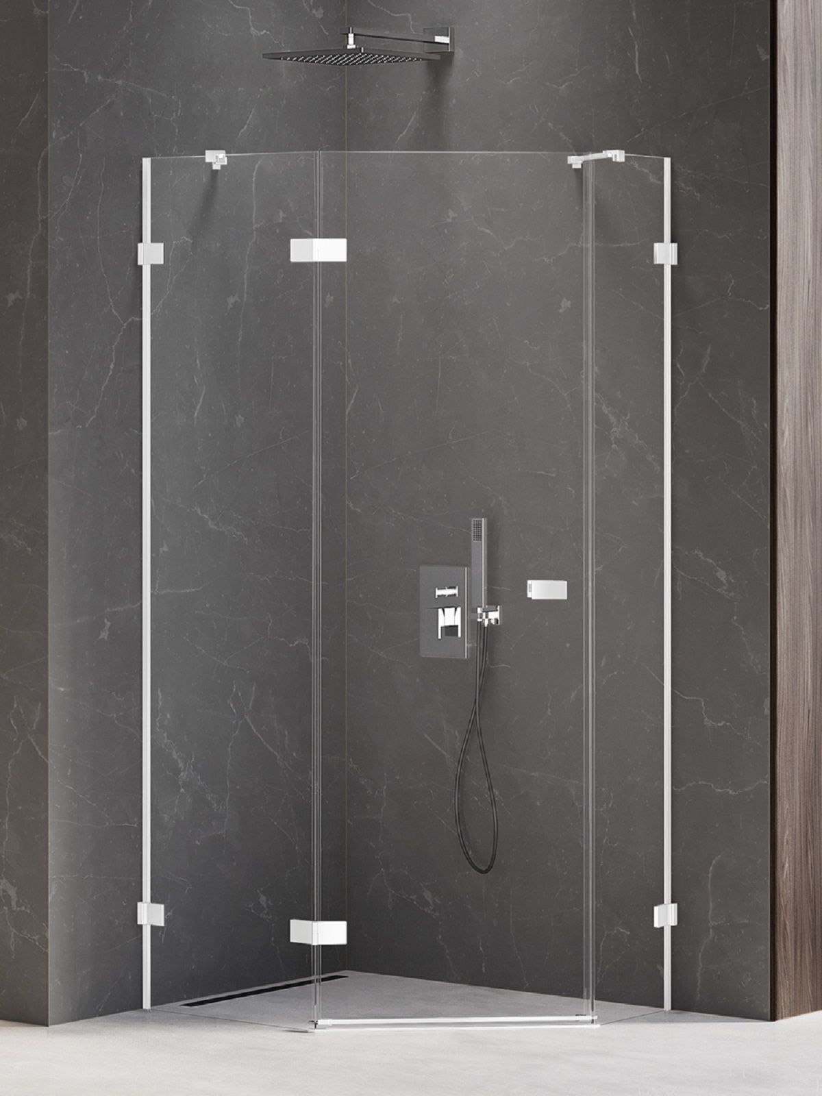 New Trendy Avexa White cabine de douche 100x80 cm blanc mat/verre transparent EXK-3871