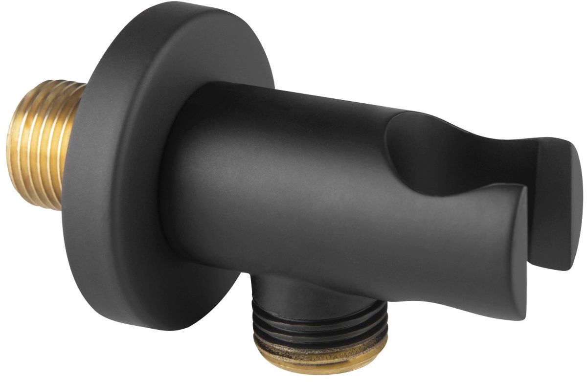 Ferro raccord coudé avec support noir PKN14BL