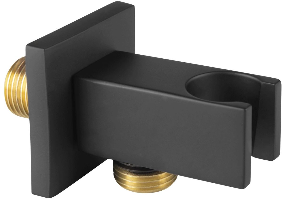 Ferro raccord coudé avec support noir PKN15BL