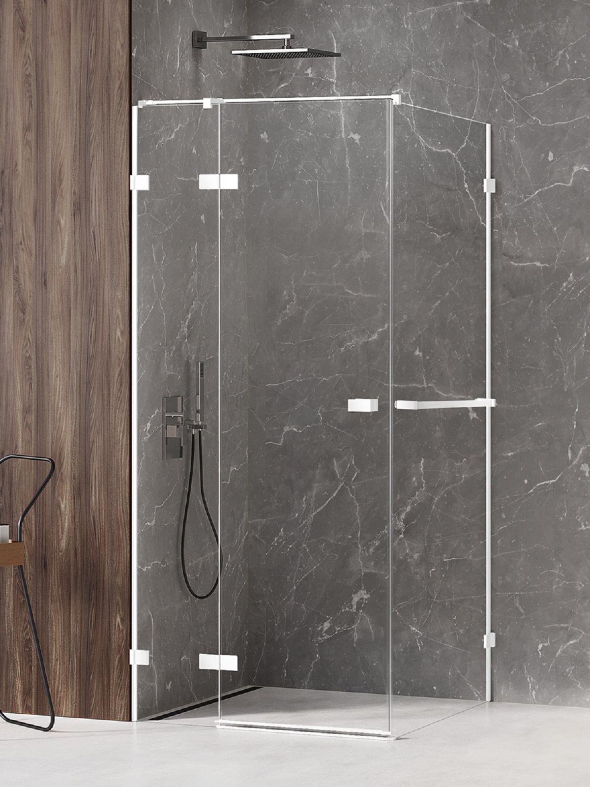 New Trendy Avexa White cabine de douche 90x90 cm carrée blanc mat/verre transparent EXK-2769