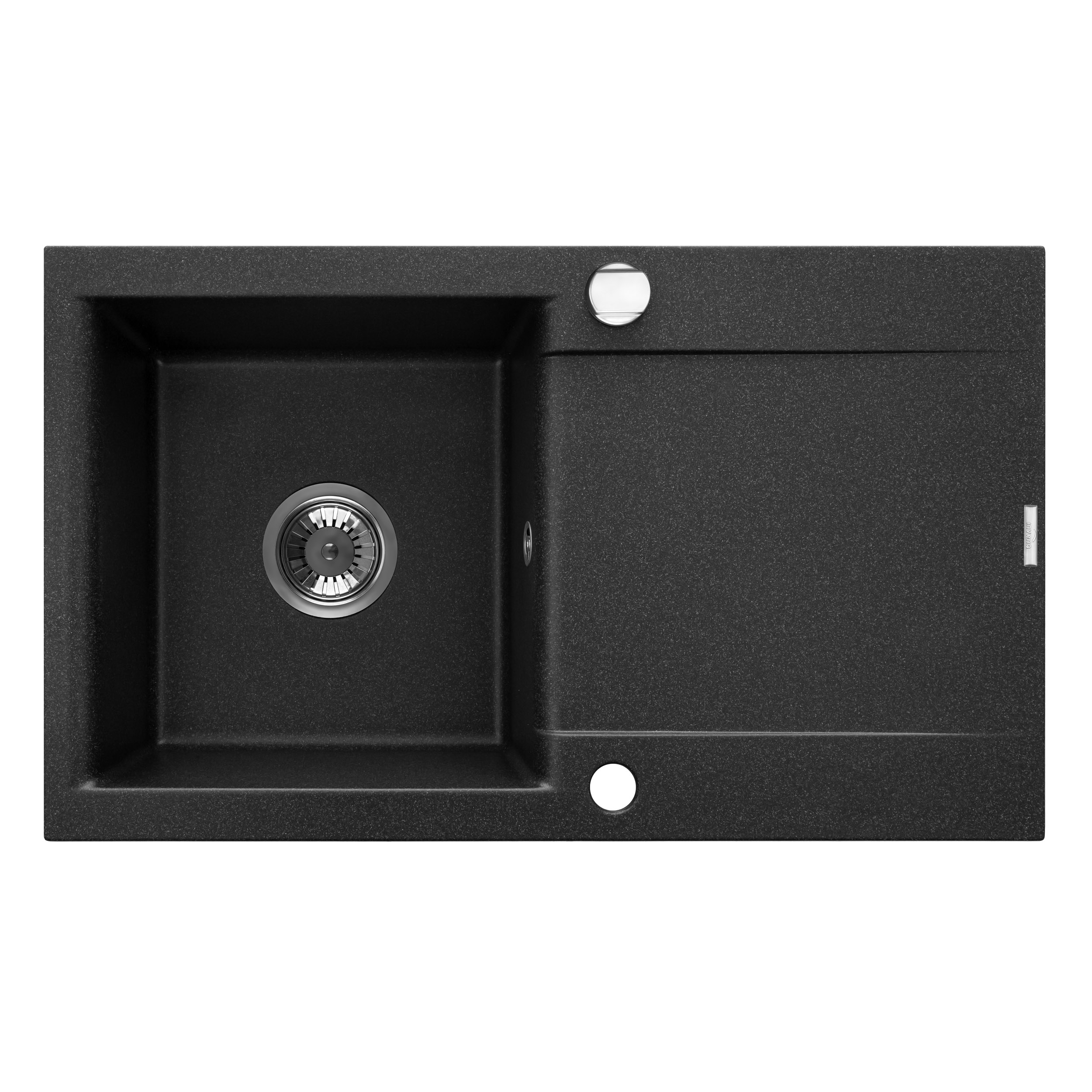 Invena Tesalia évier en granit 76x44 cm noir AZ-01-043