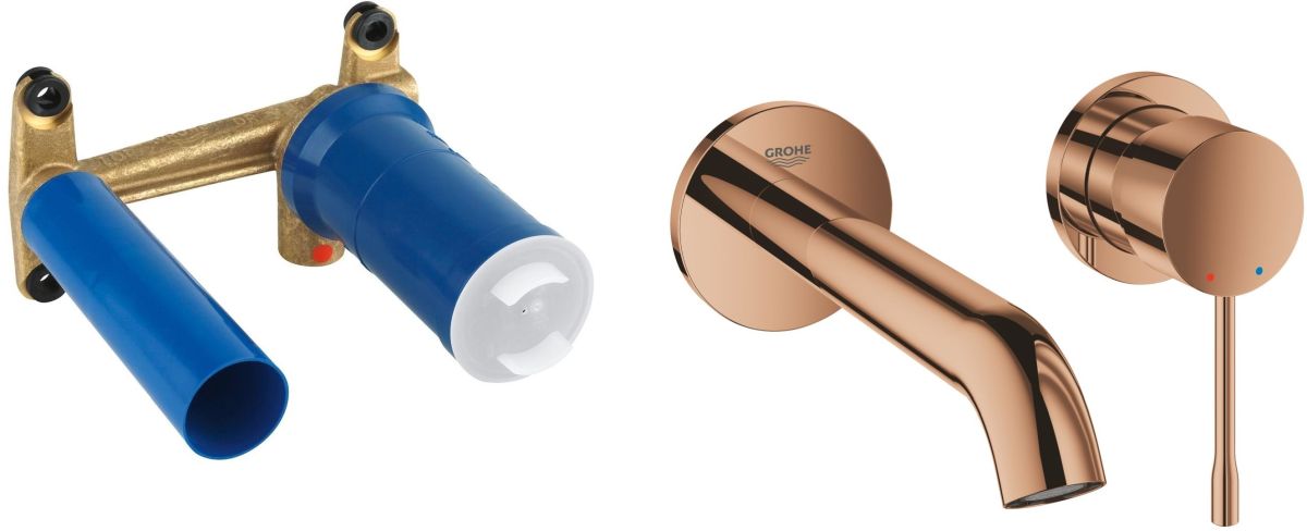 Set mitigeur de lavabo Grohe Essence New 19408DA1, élément encastré de mitigeur Grohe Eurostyle 23571000