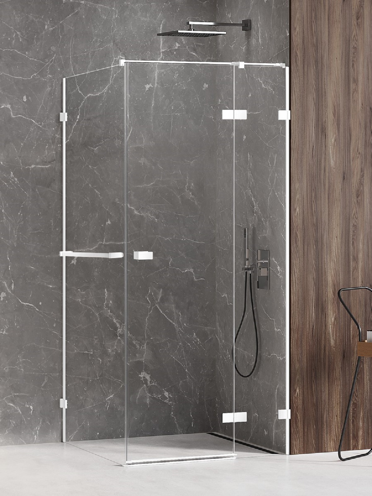 New Trendy Avexa White kabina prysznicowa 120x90 cm prostokątna prawa biały mat/szkło przezroczyste EXK-2802