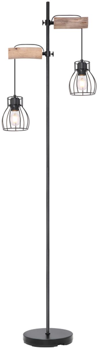 Globo Lighting Mina lampadaire 2x40 W noir-bois 15326-2SN