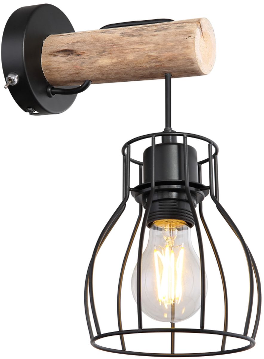 Globo Lighting Mina applique murale 1x40 W noir-bois 15326NW