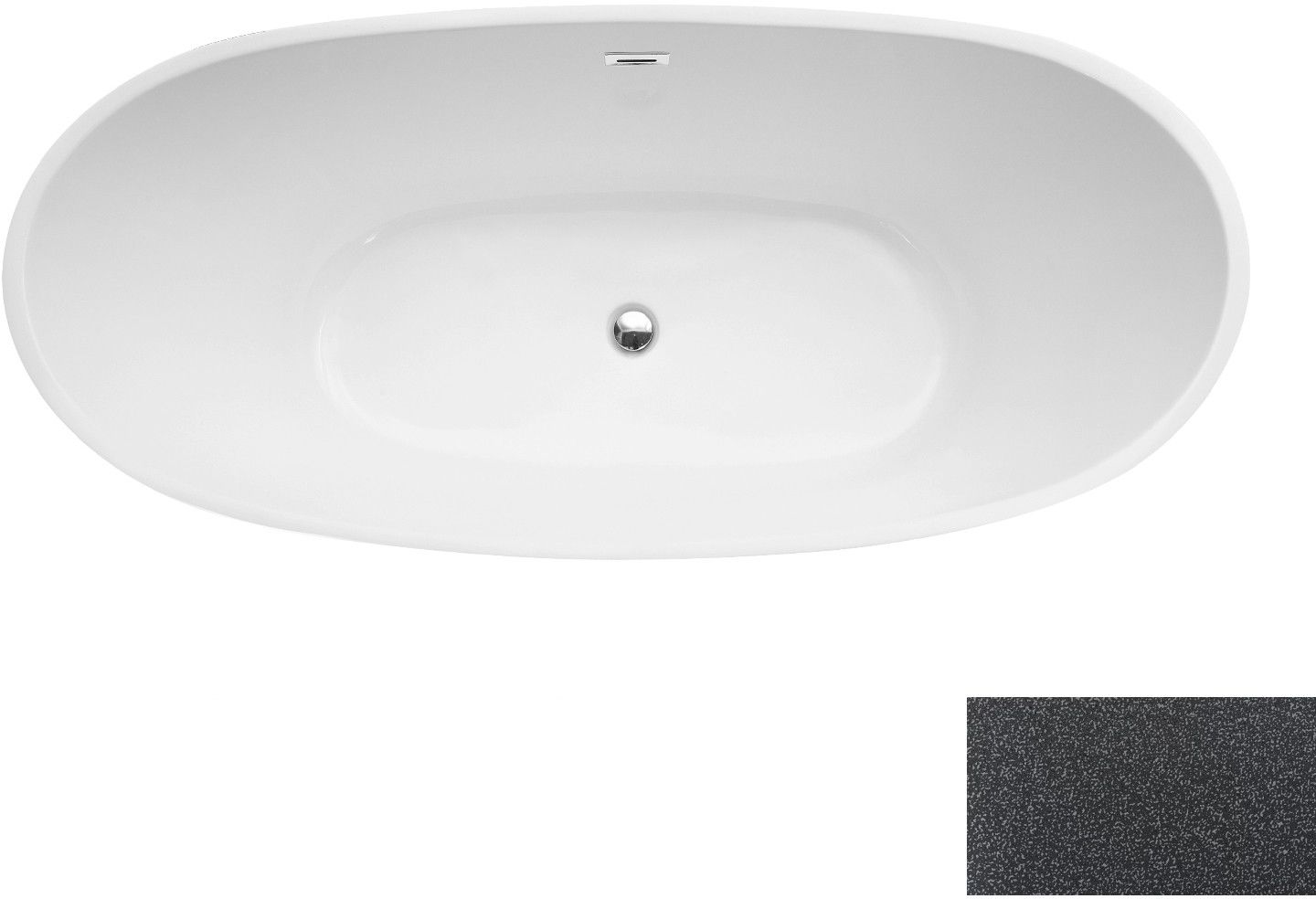 Besco Ayla baignoire autoportante 170x80 cm ovale bicolore #WAS-170-AYGG