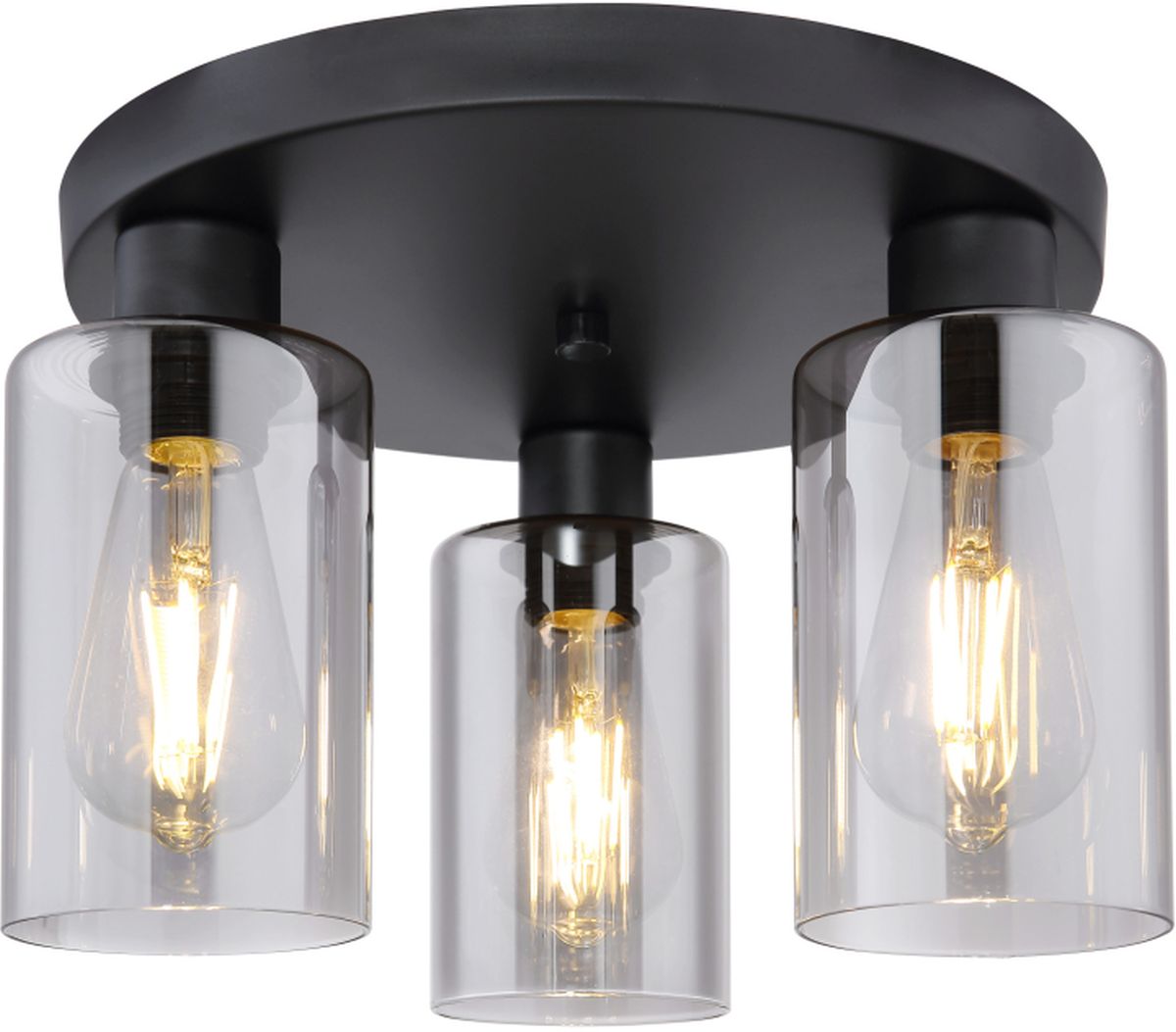 Globo Lighting Hadera plafonnier 3x60 W noir-fumé 15465-3D