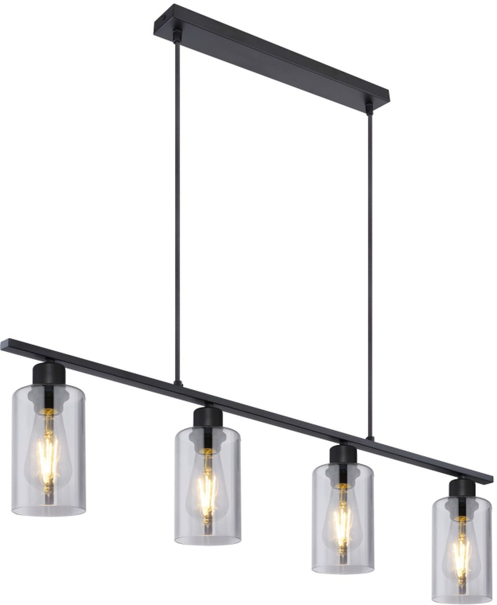 Globo Lighting Hadera lampe suspendue 4x60 W noir-fumé 15465-4H