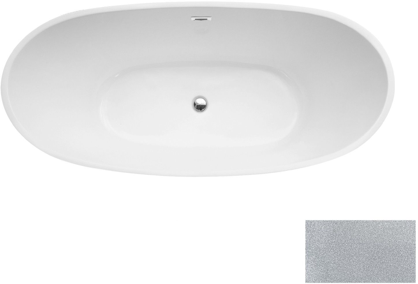 Besco Ayla baignoire autoportante 170x80 cm ovale bicolore #WAS-170-AYSZ