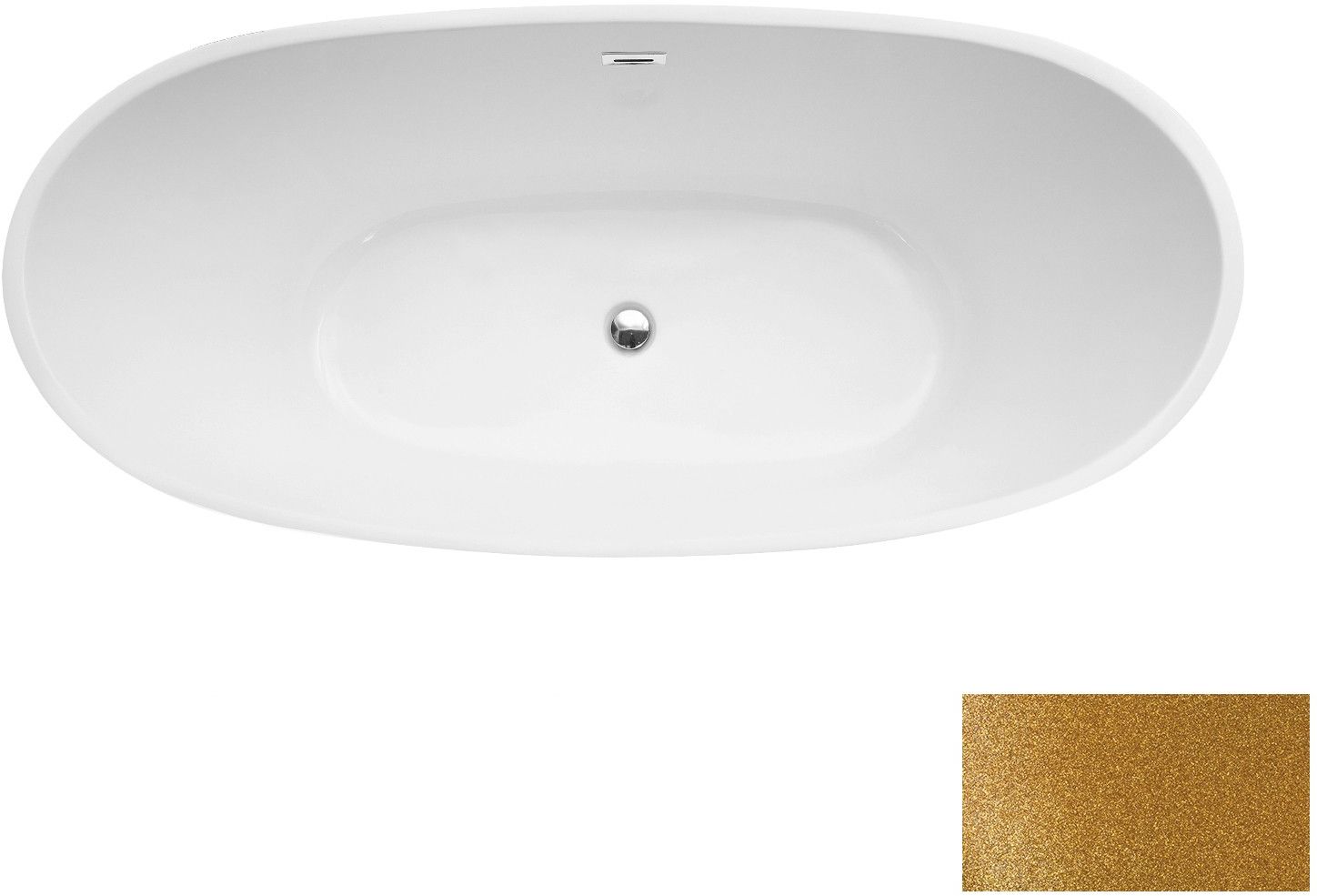 Besco Ayla baignoire autoportante 170x80 cm ovale bicolore #WAS-170-AYZC