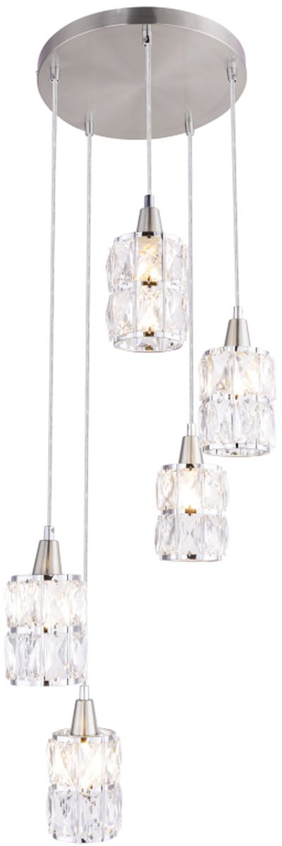 Globo Lighting Erica lampe suspendue 5x40 W chrome-cristal 15760-5