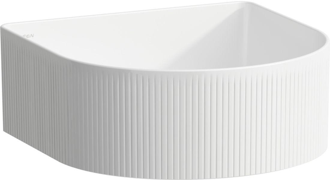 Laufen Sonar lavabo 34x34 cm semi-circulaire à poser blanc brillant H8123410001121