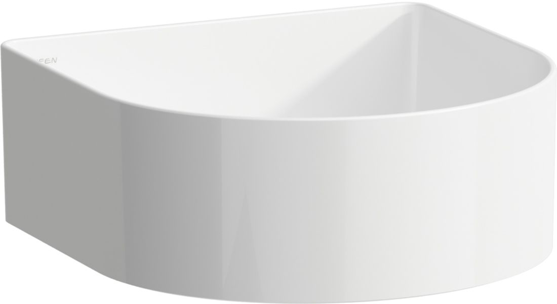 Laufen Sonar lavabo 34x34 cm semi-circulaire à poser blanc brillant H8123404001121