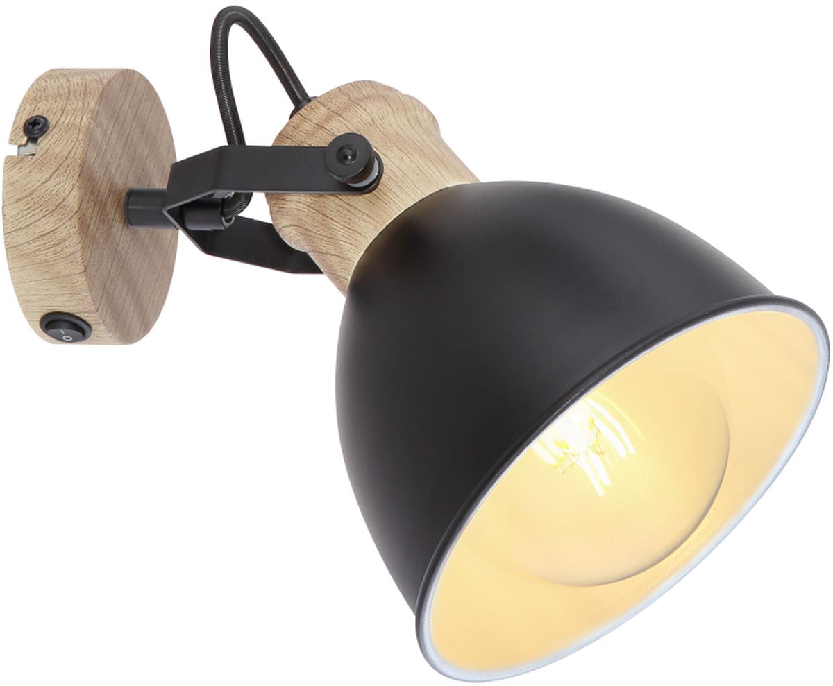 Globo Lighting Wiho applique murale 1x40 W noir-bois 54018-1S