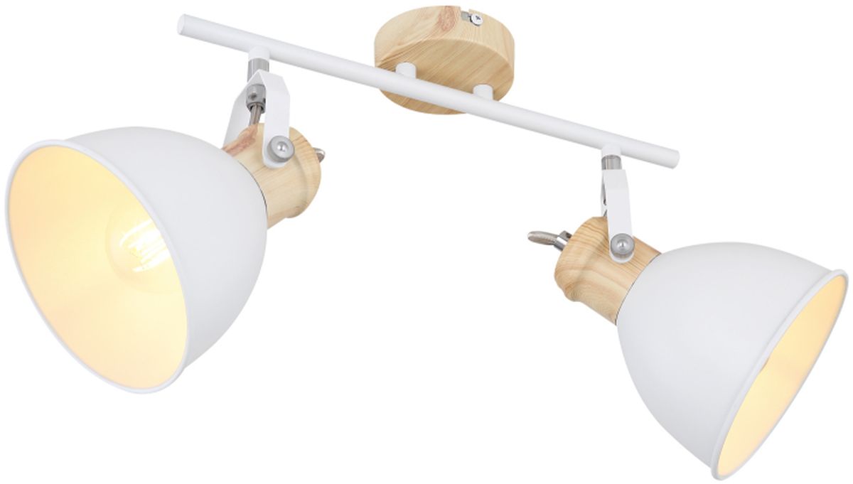 Globo Lighting Wiho plafonnier 2x40 W blanc-bois 54018-2