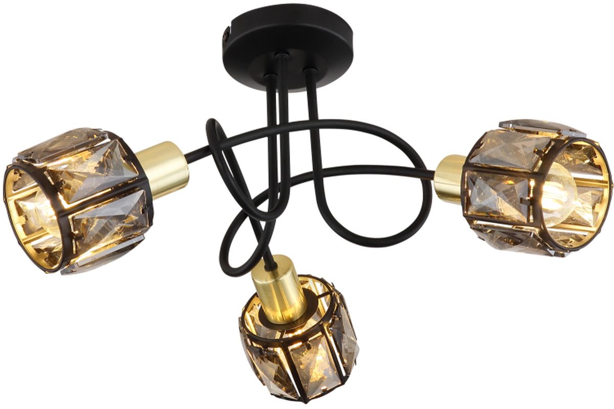 Globo Lighting Indiana plafonnier 3x40 W noir-fumé-doré 54357-3B