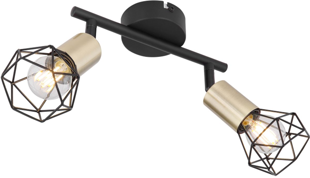 Globo Lighting Xara I plafonnier 2x40 W noir-laiton 54802S-2AB