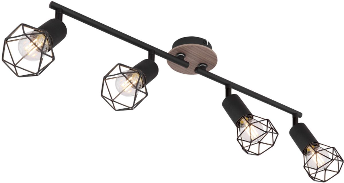 Globo Lighting Xara I plafonnier 4x40 W noir-bois 54802S-4H