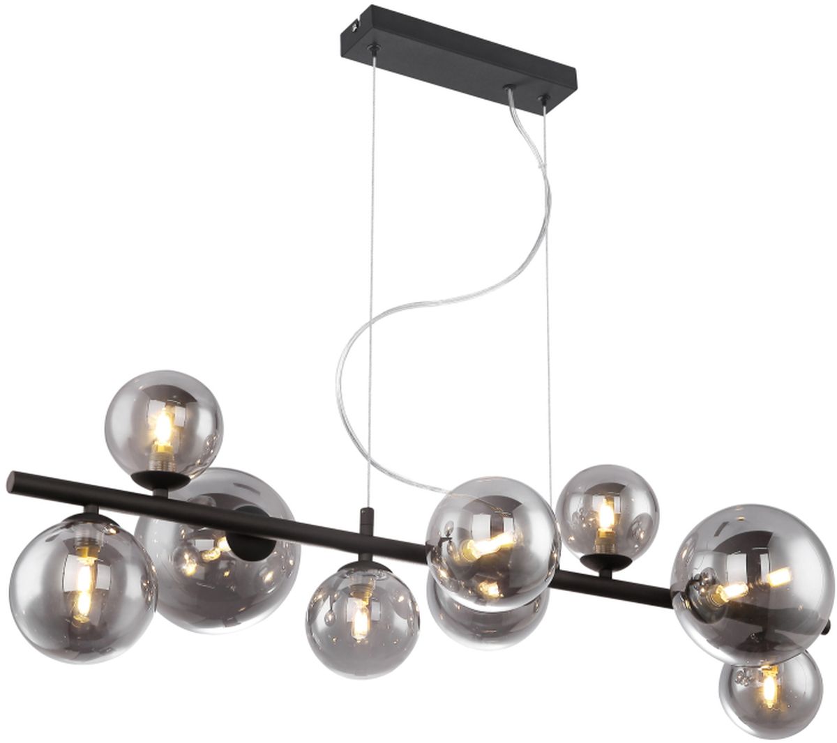 Globo Lighting Riha lampe suspendue x3.5 W noir-fumé 56133-9H