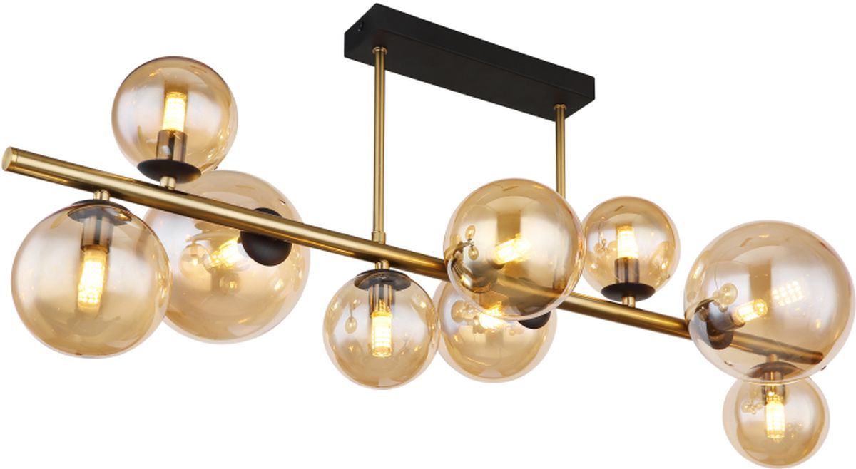 Globo Lighting Riha plafonnier x3.5 W noir-doré-ambré 56135-9D