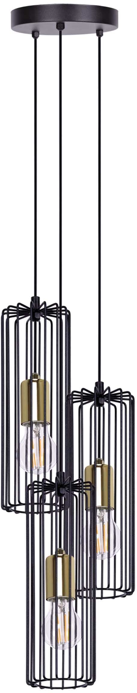 Kaja Gabia lampe suspendue 3x60 W noir-doré K-4937