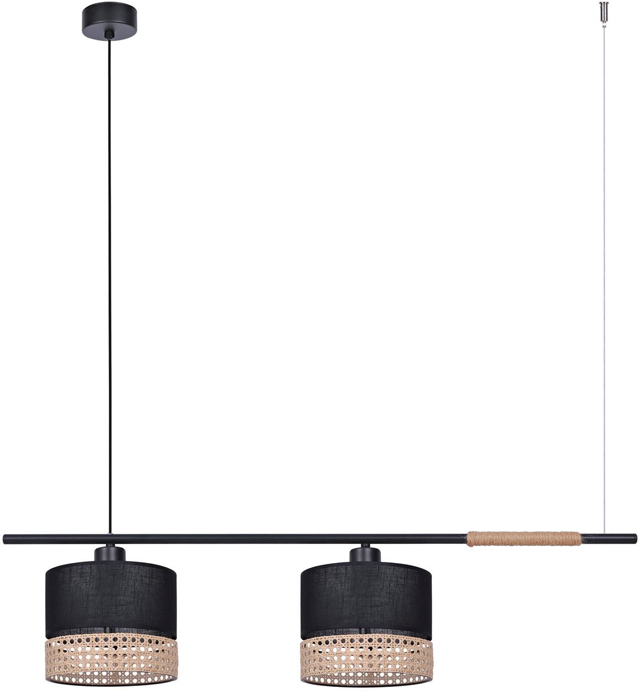 Kaja Vimbo lampe suspendue 2x40 W noir-beige K-4366