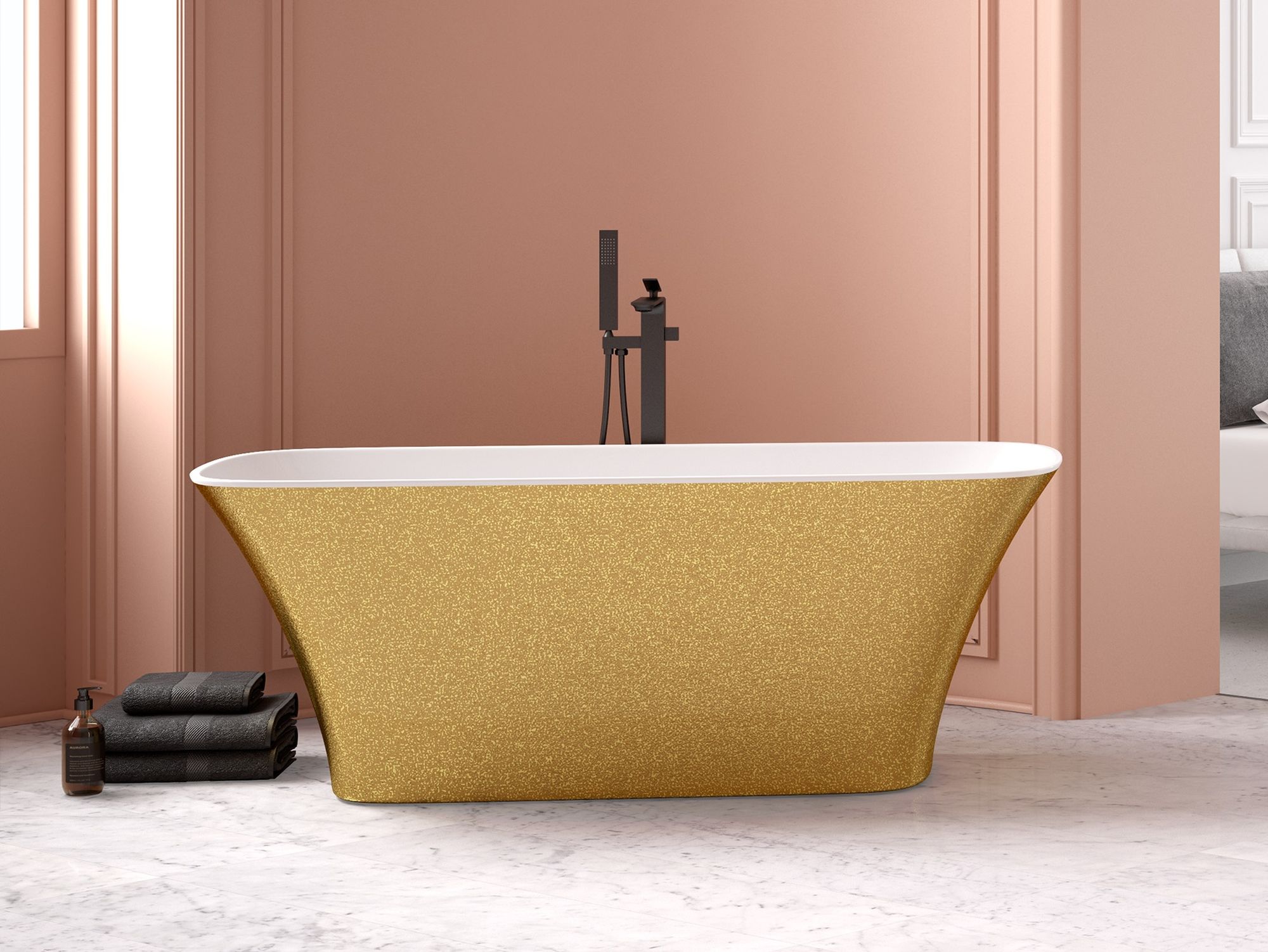 Besco Assos S-Line baignoire autoportante 160x70 cm rectangulaire bicolore #WMD-160-ALZ