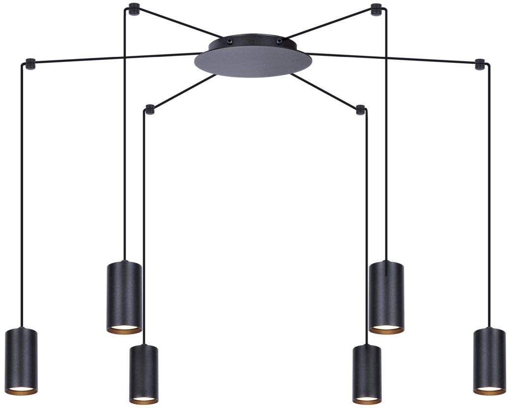 Kaja Puerto lampe suspendue 6x10 W noir K-4898