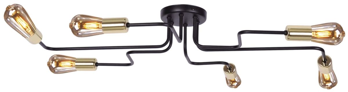 Kaja Kuga lampe suspendue 6x60 W noir-doré K-4940