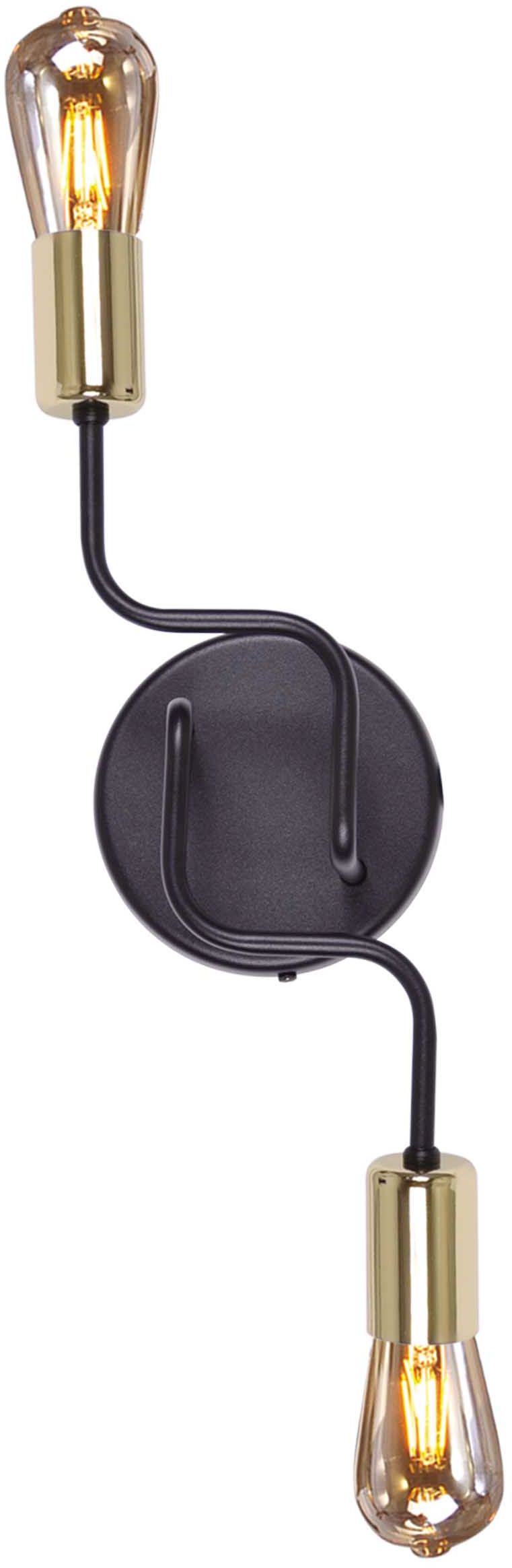 Kaja Kuga applique murale 2x60 W noir-doré K-4945