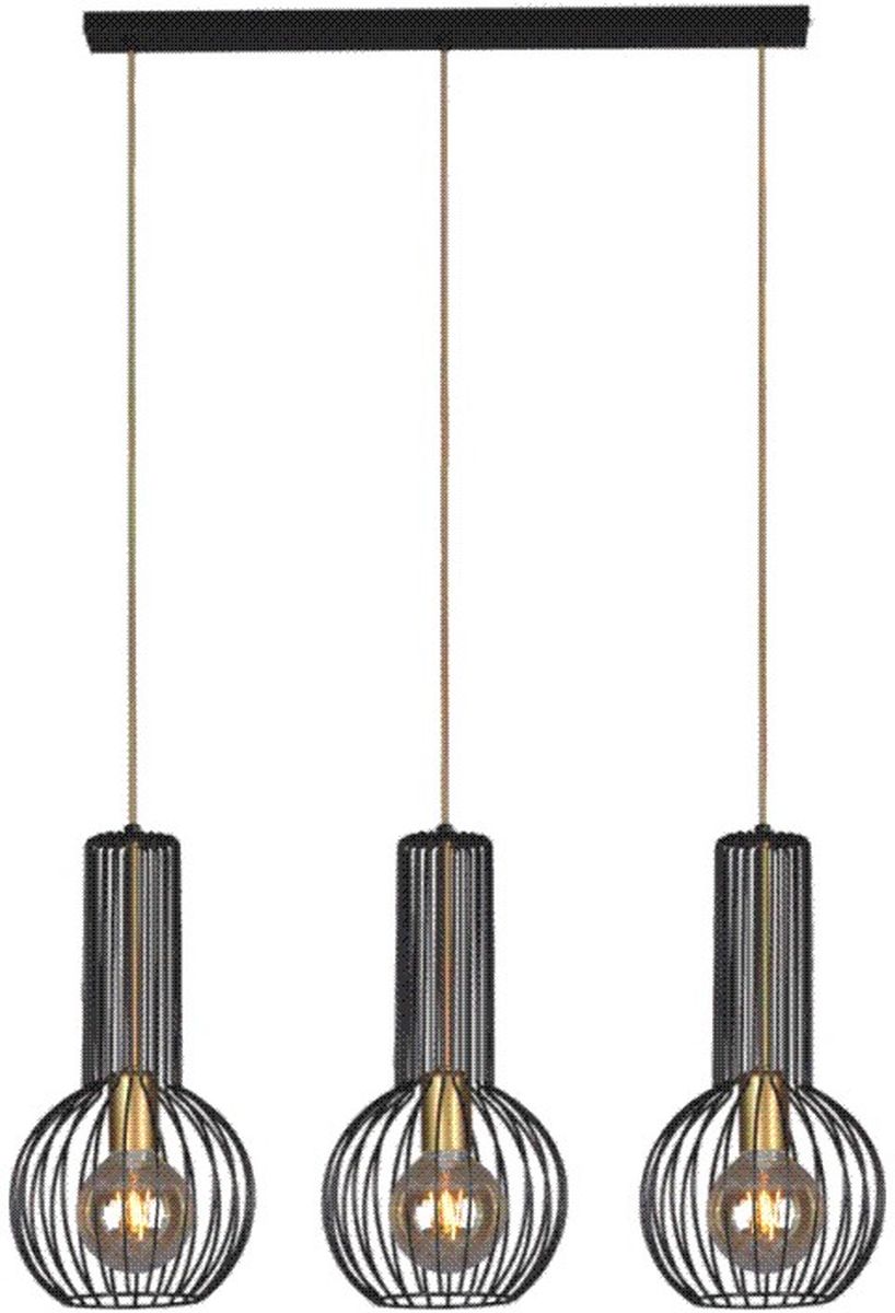 Kaja Arvi Black lampe suspendue 3x60 W noir-doré K-4521