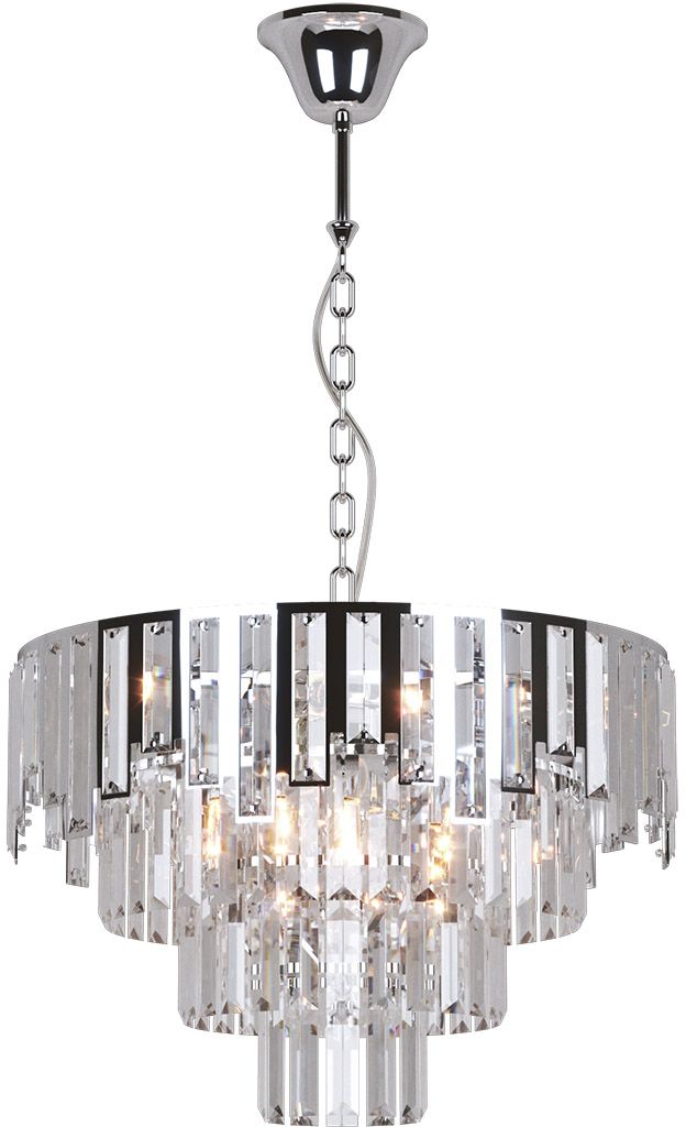 Kaja Cameron lampe suspendue 6x40 W argenté-cristal K-8176