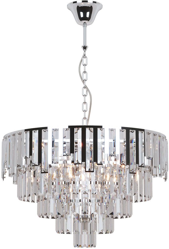 Kaja Cameron lampe suspendue x40 W argenté-cristal K-8177