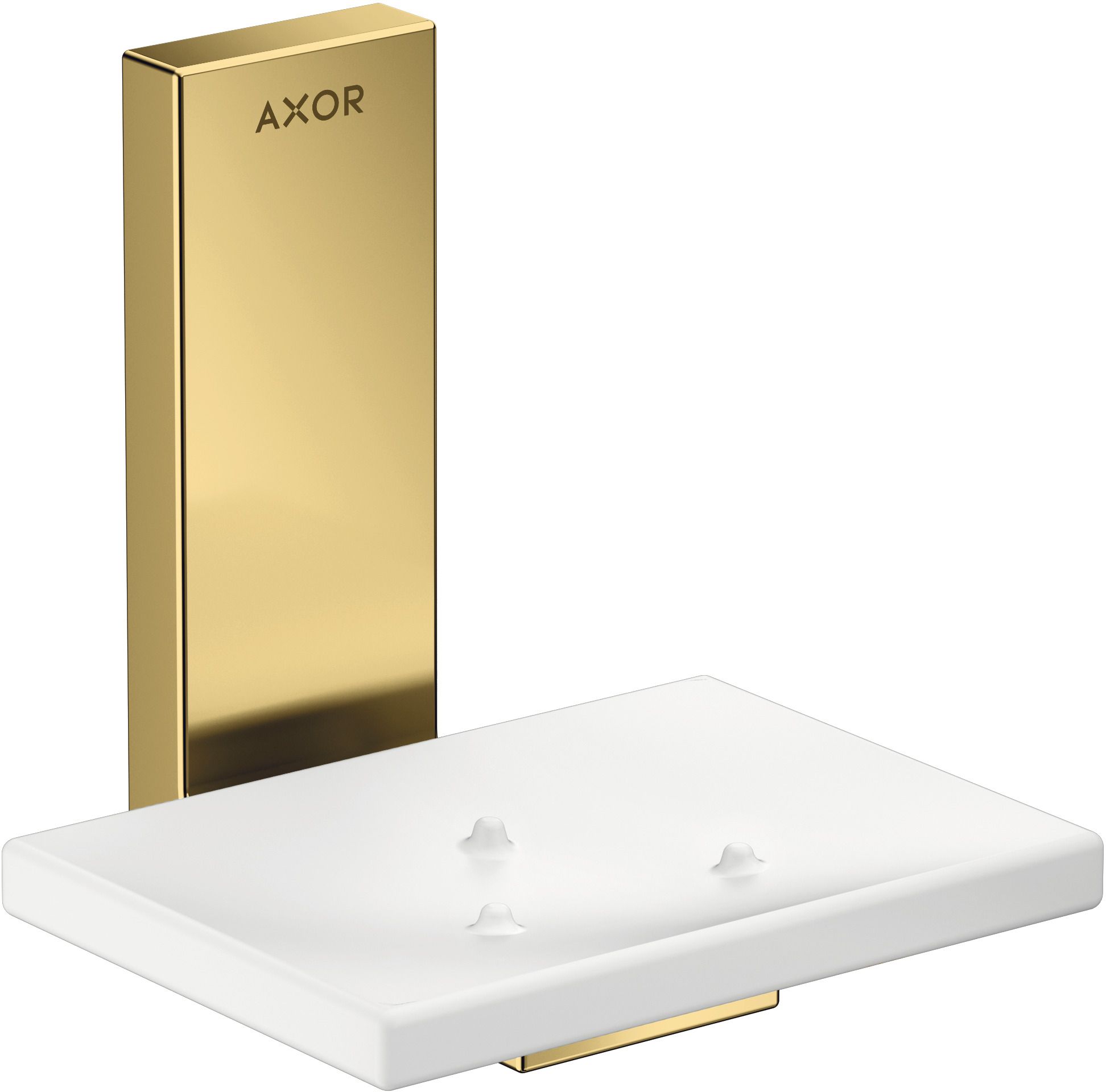 Axor Universal Rectangular porte-savon mural blanc-doré 42605990