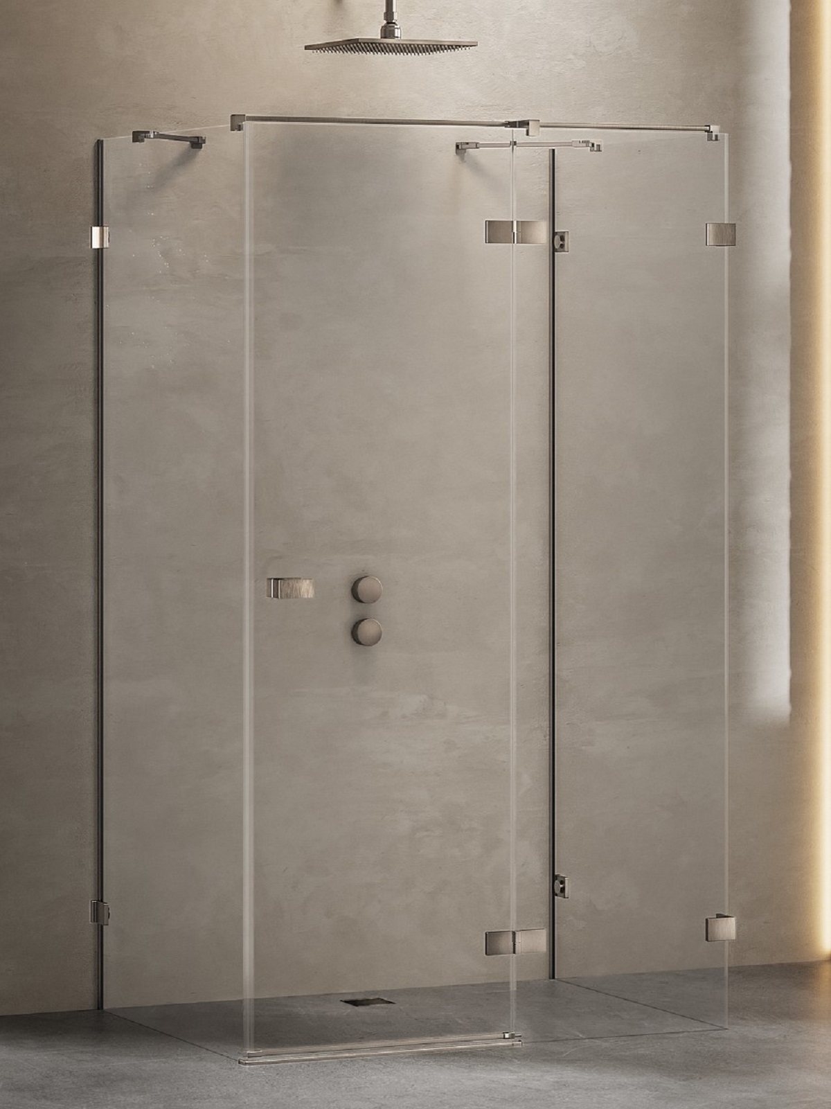 New Trendy Avexa Gunmetal Brushed cabine de douche 110x80 cm rectangulaire gris canon brossé/verre transparent EXK-3437