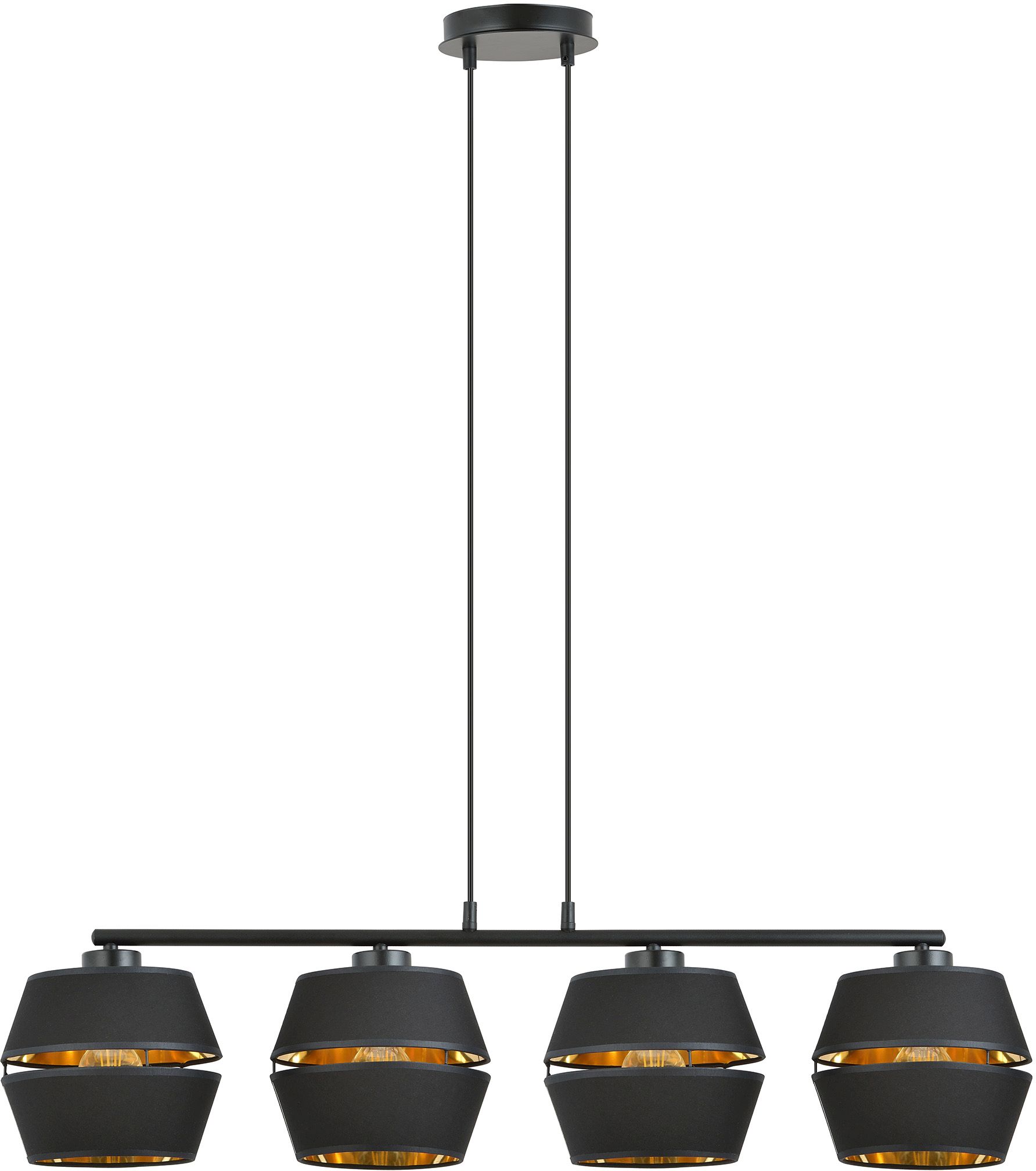Emibig Piano lampe suspendue 4x15 W noir-doré 1183/4