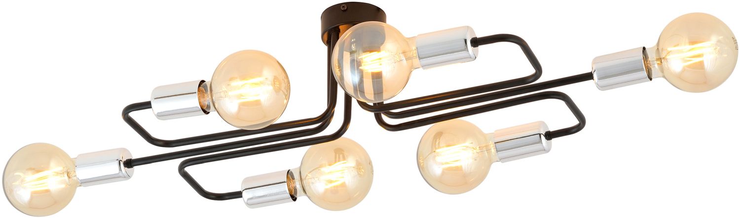Emibig Veken 6A Silver plafonnier 6x15 W noir-argenté 1174/6A