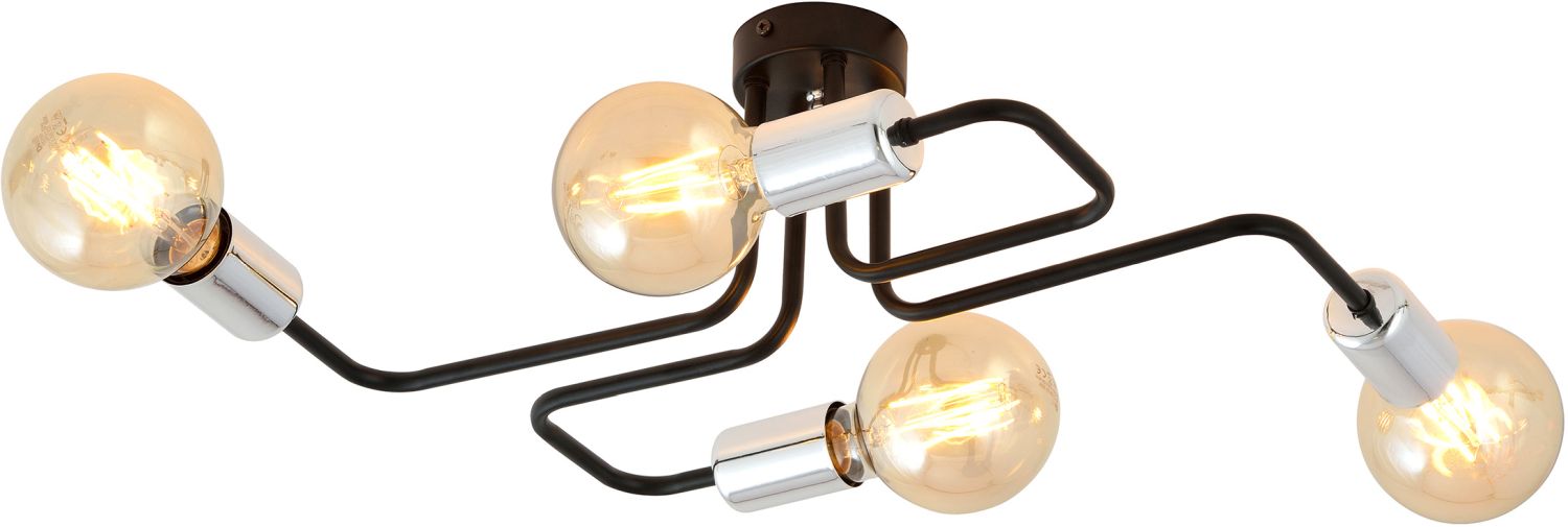 Emibig Veken 4 Silver plafonnier 4x15 W noir-argenté 1174/4